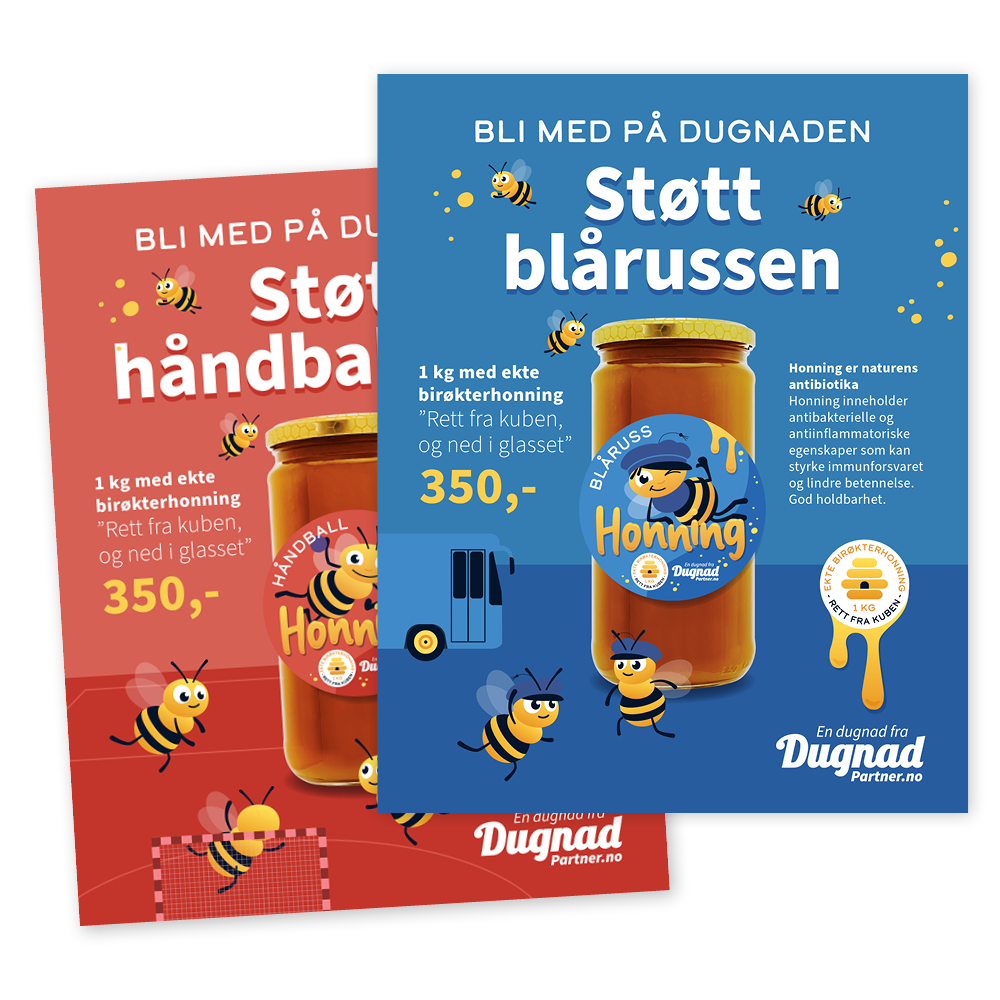 Visning av honningsdugnad salgsplakater for deling i sosiale meder