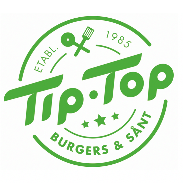 Tipptopp burger & sånn logo