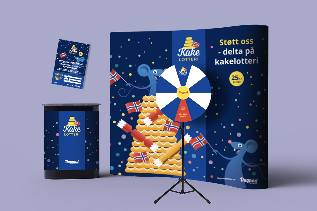 messemateriell til kakelotteri dugnadpartner
